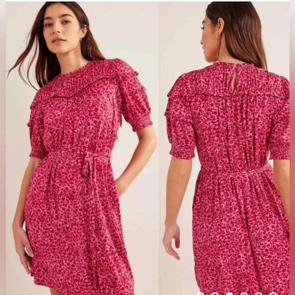 Boden Bright Pink Yoke Detail Jersey Knit Dress Sz 20 (US) - Picture 1 of 5